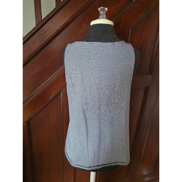 J Jill Striped Perfect V-Neck Tank Top Large - Picture 2 of 7